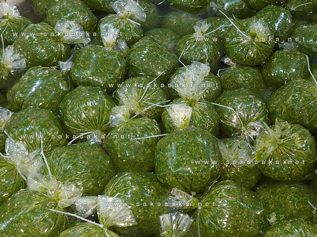 Mince Cassava Leaves packaged in ball