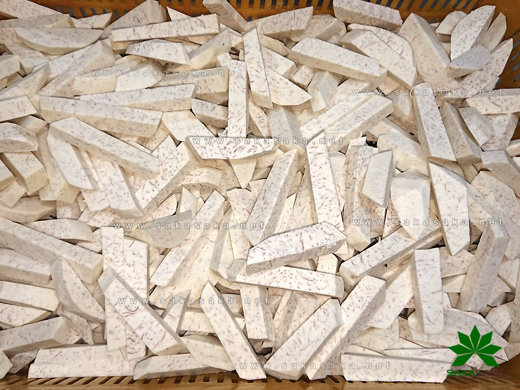 Frozen stick Taro are about 2-3cm thick