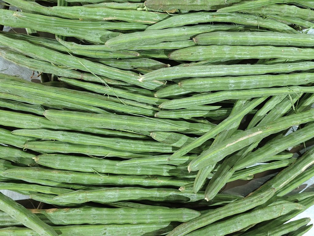 The fresh drumsticks are about 20-30 cm long and about 2-3 cm in diameter